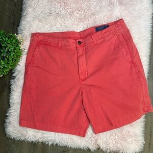 Vineyard Vines Red Coral Flat Front Chino Shorts Sz 36 Preppy Golf